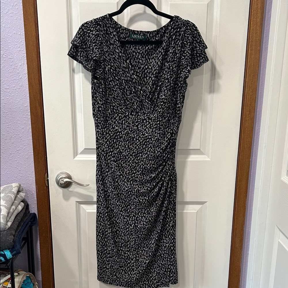 Lauren Ralph Lauren Black and White Midi Dress
